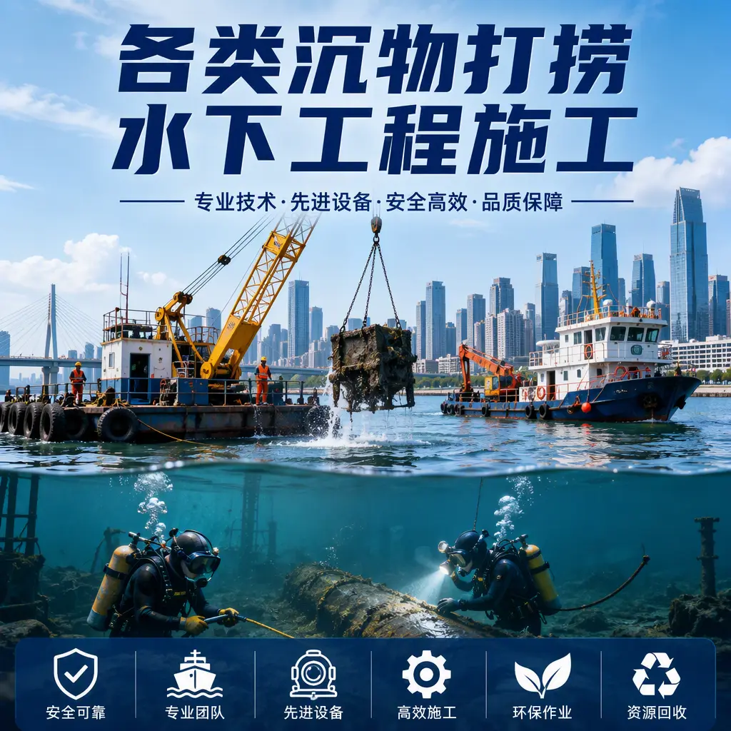 天柱各类沉物打捞，水下工程施工